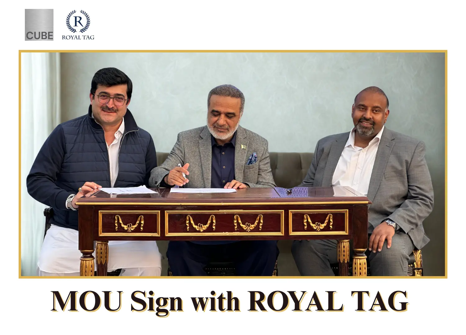 cube mou sign with royal tag